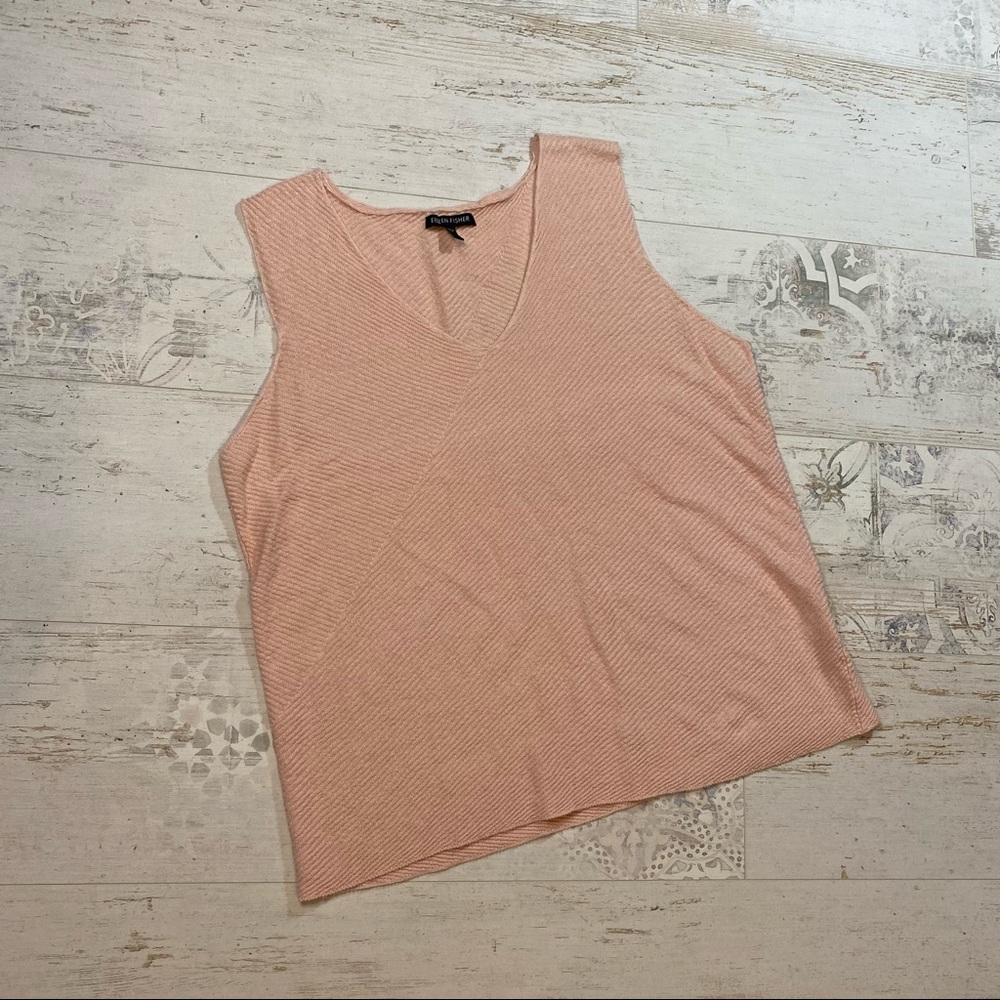Eileen Fisher Light Pink Textured Knit Sleeveless Top